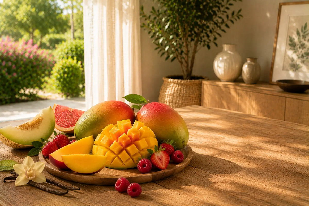 Mango-huisparfum-Een-tropische-fruitgeur-vol-zonnige-frisheid-en-zachte-vanille GeurFris.nl